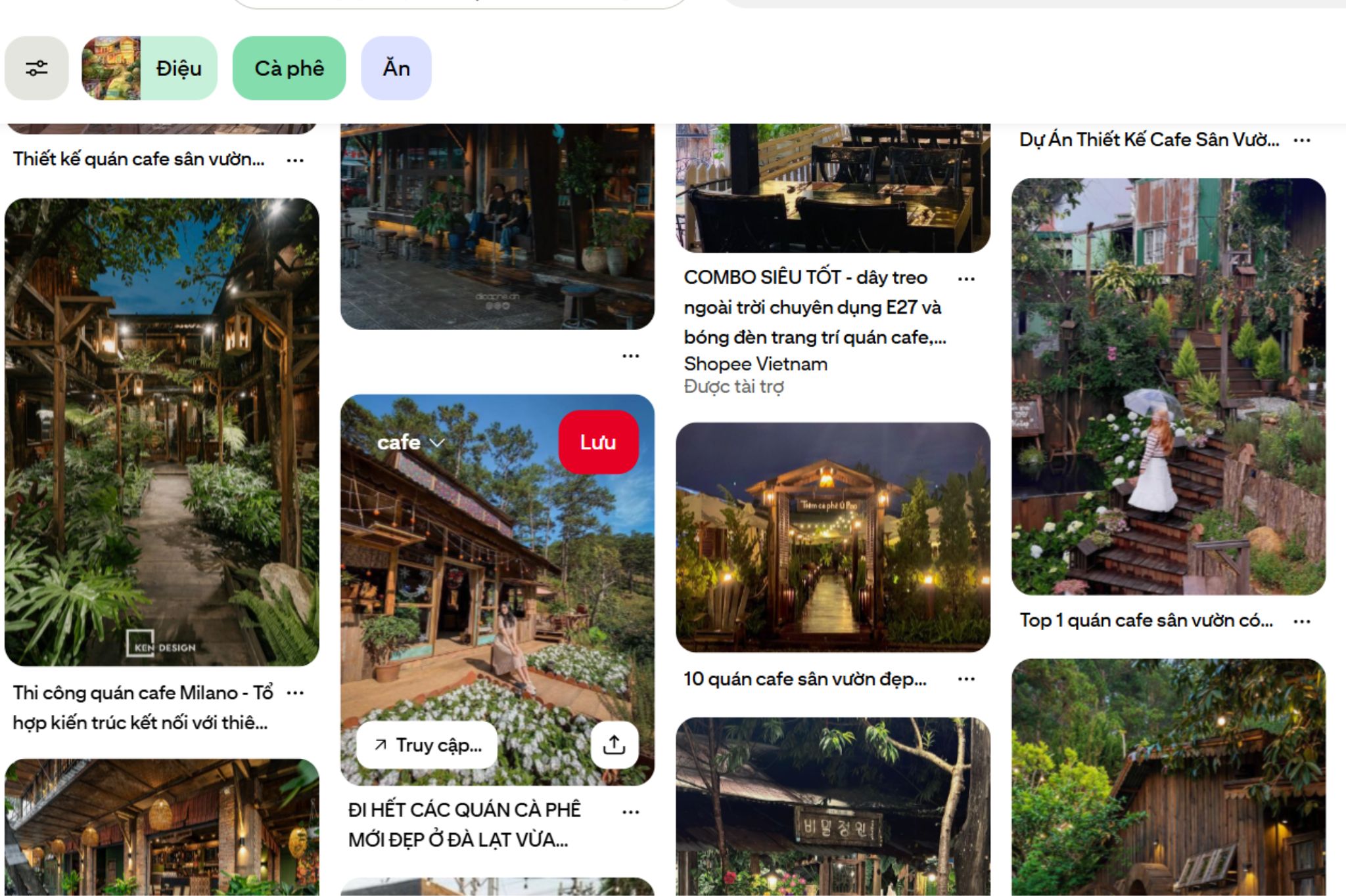Thiết kế quán cafe sân vườn phong cách Đà Lạt
